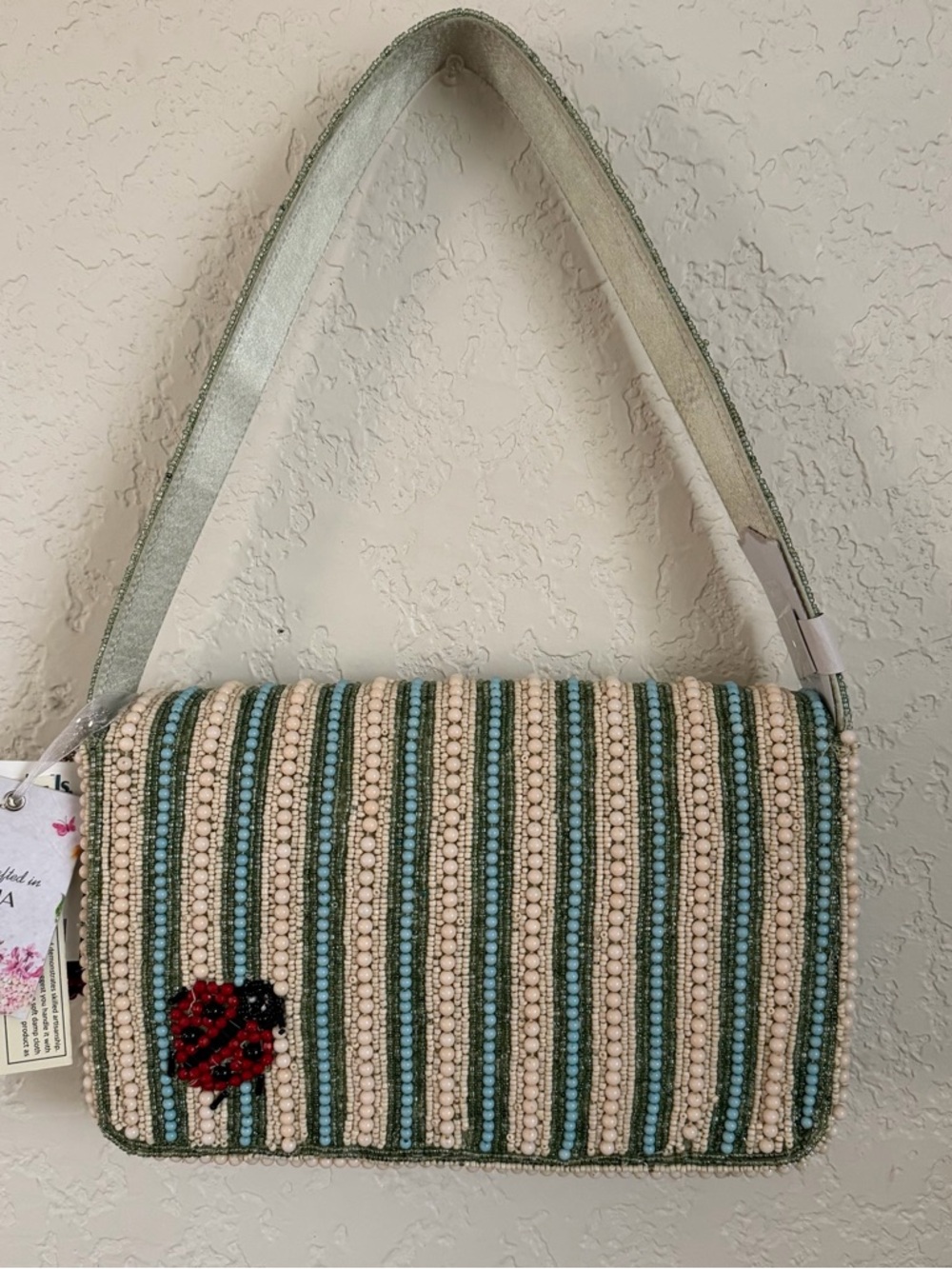 Viral Beaded Ladybug Shoulder Bag with charm - Picture 4 of 7